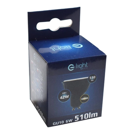 CZARNA ŻARÓWKA GU10 LED, EKZA251, 6W, BARWA: CIEPŁA