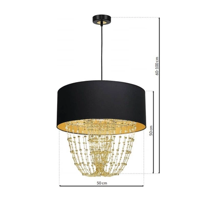 Nowoczesna lampa wisząca ALMERIA BLACK/GOLD 1xE27 MLP6442