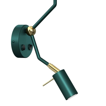 Kinkiet VERDE, MLP7873, zielony/złoty, 1x60W E27 + 1x8W mini GU10