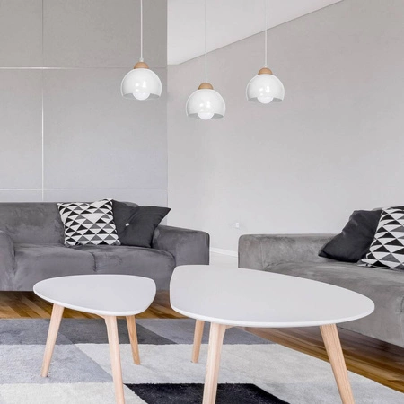 Lampa wisząca nowoczesna zwis listwa kula DAMA III biały szer. 64cm