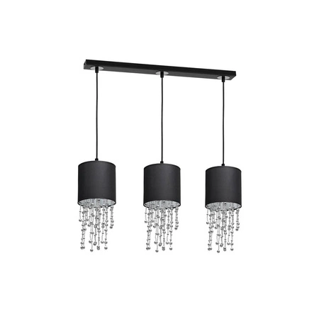 Nowoczesna lampa wisząca listwa ALMERIA BLACK/CHROME 3xE27 MLP64300
