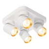 Lampa Sufitowa Andy 4xGU10 Kwadrat Biały + Złoty