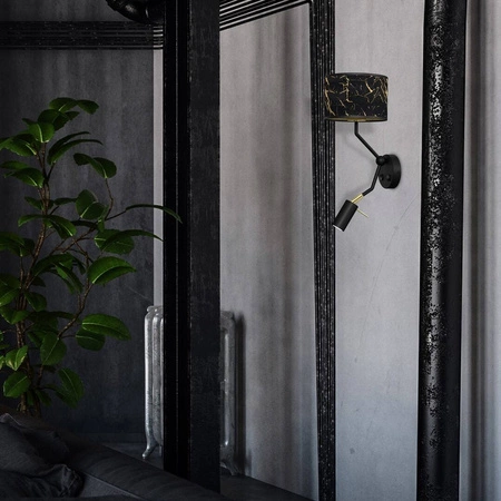 Kinkiet SENSO Black/Gold 1xE27 + 1x mini GU10 | czarny złoty