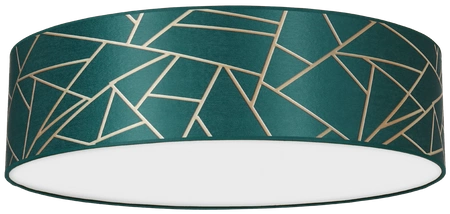 Lampa sufitowa ZIGGY GREEN, MLP7578, 50 cm, butelkowa zieleń/złoty, 3x60W E27