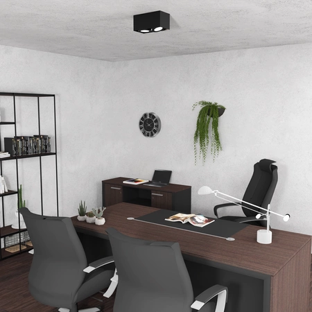 Oprawa Natynkowa BOX Plaza 2xGU10 AR111 Czarna w nowoczesnym stylu