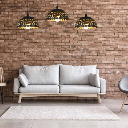 Lampa wisząca LISA, ML6136, czarny/złoty, 3x60W E27