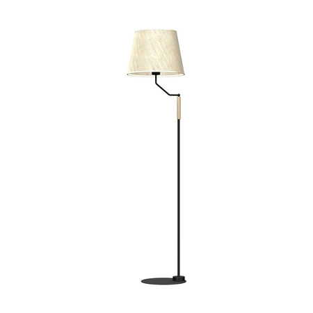 Lampa stojąca ETNA Black, MLP7279, czarny/kość słoniowa/drewno, 1x40W E27