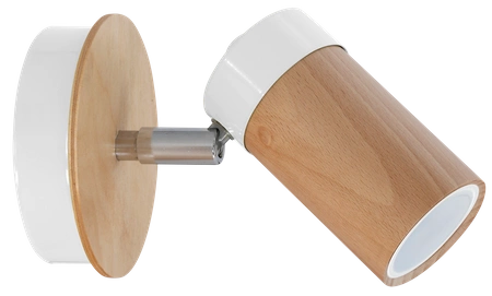 Kinkiet nowoczesny z drewna BARON biały