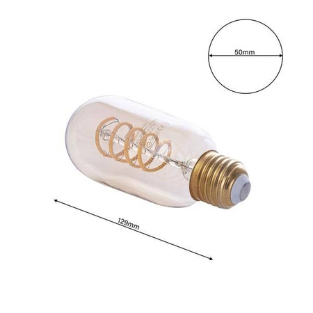 Żarówka FILAMENT LED E27 4W ciepła 2700K T45 spirala podłużna