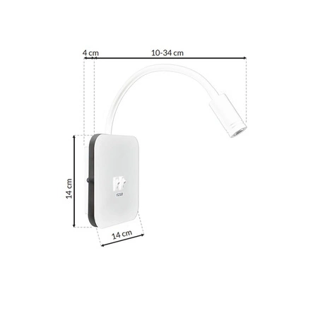 Lampka nocna BASE 8W+2W WHITE ML6351