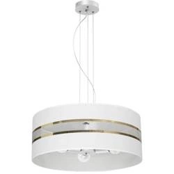 Lampa Wisząca ULTIMO WHITE, MLP7353, 50 cm, biały/transparentny/złoty, 3x60W E27