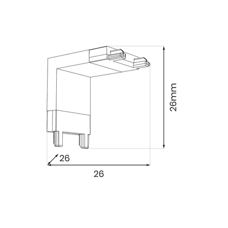 Slim Magnetic Track Narożnik Biały dół L