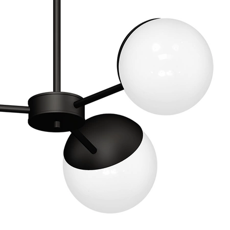 Lampa sufitowa nowoczesna szklana kula żyrandol SFERA III czarny/biały śr. 66cm