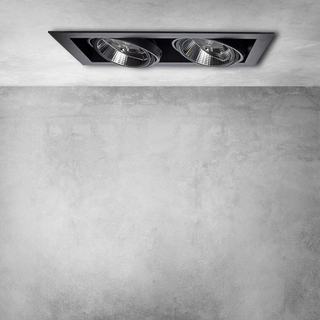 Oprawa Podtynkowa Plaza 2xGU10 AR111 Czarna w nowoczesnym stylu