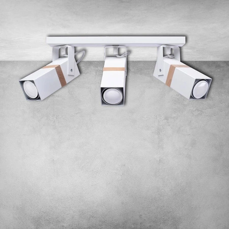 Lampa sufitowa nowoczesna reflektorek spot VIDAR III biały szer. 60cm