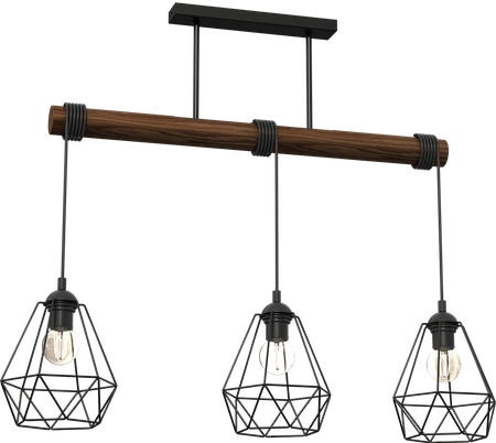 Lampa wisząca ACERO, MLP7888, czarny/brązowy, 3x60W E27