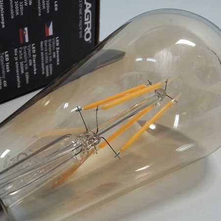 Żarówka FILAMENT LED E27 6W ciepła 2700k ST64 łezka GOLD