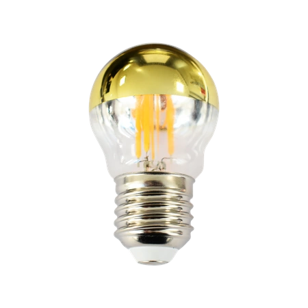 Żarówka Filamentowa LED G45, E27, 4W, barwa ciepła 2700K, 430lm, Half Gold