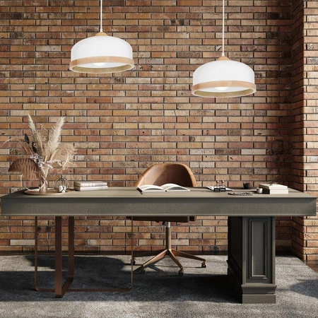 Lampa wisząca nowoczesna zwis STUDIO biały śr. 32cm