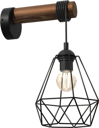 Kinkiet ACERO, MLP7886, czarny/brązowy, 1x60W E27