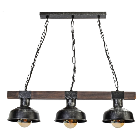 Lampa wisząca FARO BLACK / WOOD 3xE27 60W MLP6243