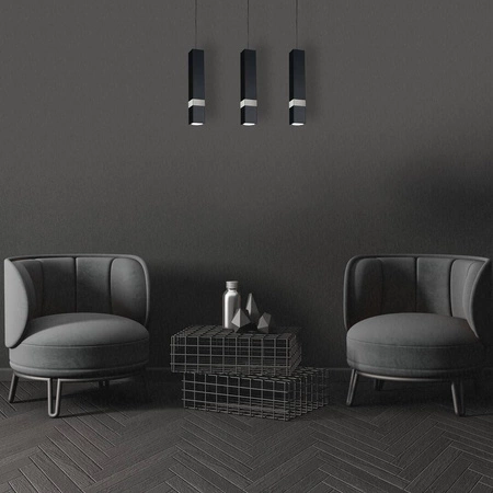 Nowoczesna lampa wisząca listwa VIDAR BLACK/CHROME 3xGU10 MLP6288