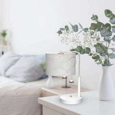 Lampka nocna SENSO White/Gold 1xE27 wys. 37cm | biały złoty