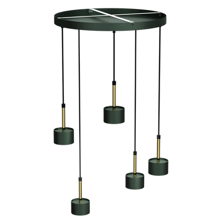 Lampa wisząca ARENA, MLP7769, zielony/złoty, 5x11W GX53