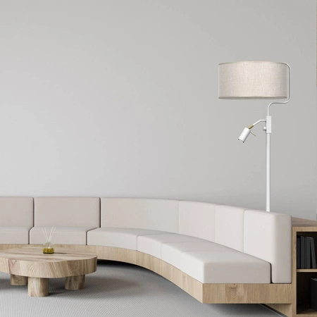 Lampa podłogowa LINO BIEL / LEN 1xE27 + 1x mini GU10