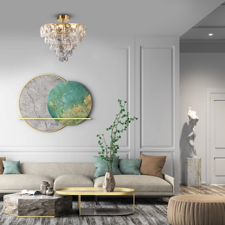 Lampa sufitowa CHELSEA, złoty/transparentny, 6x40W E14, ML8812