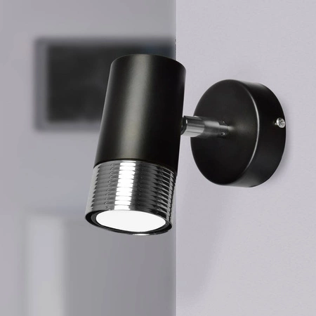 Nowoczesny kinkiet DANI BLACK/CHROME 1xGU10 MLP6229