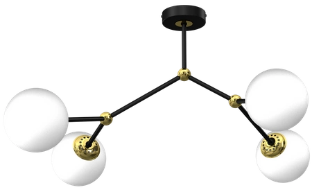 Lampa sufitowa JOY, MLP 7461, czarny/złoty, 4x40W E14
