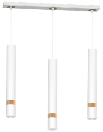 Lampa wisząca JOKER, MLP6302, biały/drewno, 3x8W GU10