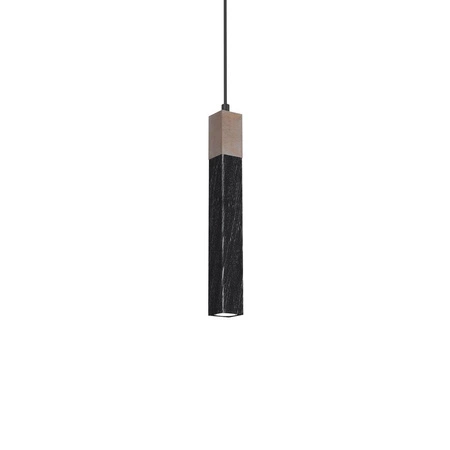Lampa wisząca SOLO, MLP7469, przecierany czarny/drewno patynowane, 1x5W mini GU10