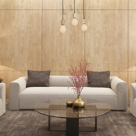 Lampa Wisząca JACK, MLP582, drewno naturalne, 3x60W E27