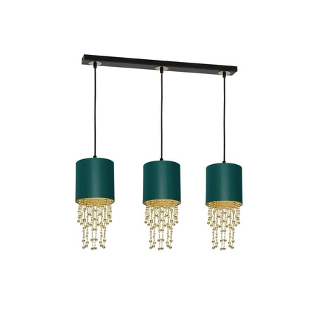 Nowoczesna lampa wisząca listwa ALMERIA GREEN/GOLD 3xE27 MLP64500