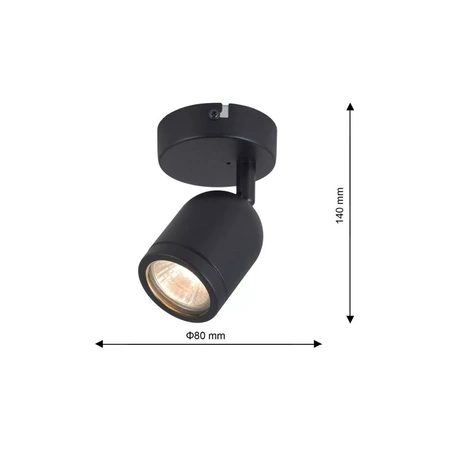 Lampa sufitowa/kinkiet PORTER, ML7642, czarna, 1x8W GU10, IP44