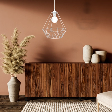 Lampa wisząca BASKET, biała, 1x60W E27, MLP7212