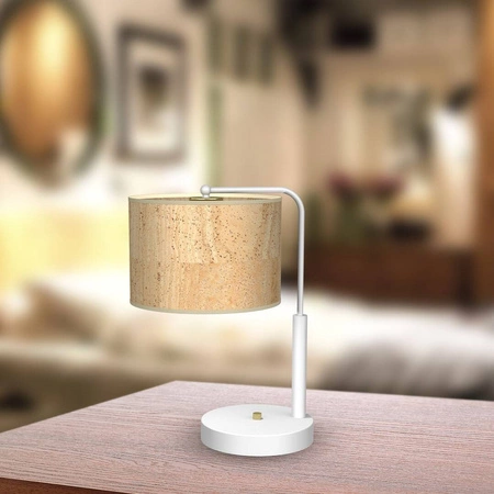 Lampa gabinetowa CORK, MLP7524, biały/korkowy, 1x40W E27