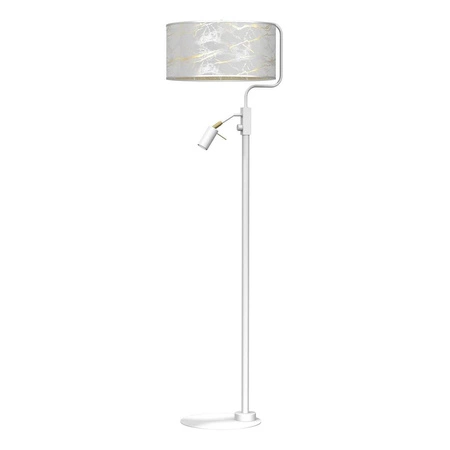 Lampa podłogowa SENSO White/Gold 1xE27 + 1x mini GU10 | biały złoty