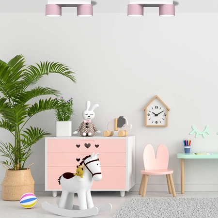 Lampa sufitowa listwa DIXIE PINK 2x GX53 szer. 24cm | różowy