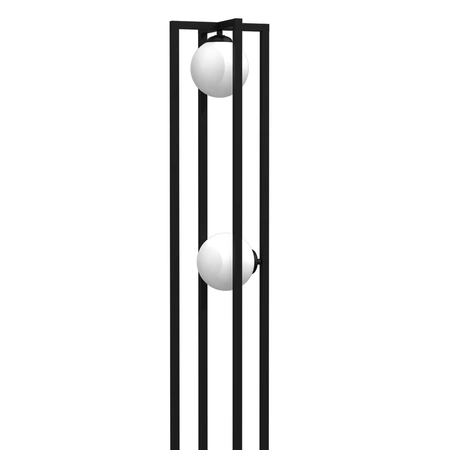 Lampa podłogowa DIEGO, MLP8572, czarna z białymi kloszami, 2x40W E14