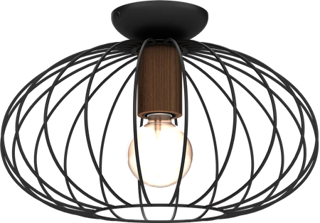 Lampa sufitowa MERIDIANO, MLP7958, czarny/brązowy, 1x60W E27