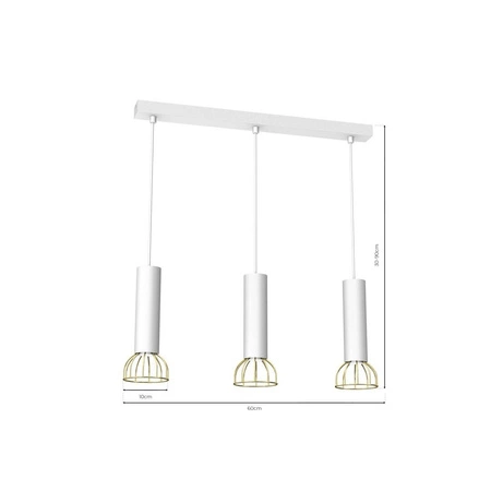 Lampa wisząca DANTE, MLP7255, biały/złoty, 3x8W LED GU10