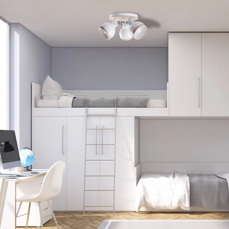 Lampa sufitowa nowoczesna plafon kula OVAL III biały śr. 35cm