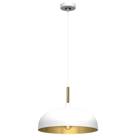 Lampa wisząca LINCOLN WHITE/GOLD 1xE27 35cm
