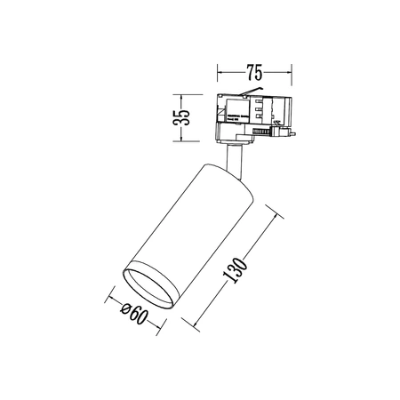 Oprawa Mica Track Czarny + Złoty 1xGU10 - 3-obwodowy