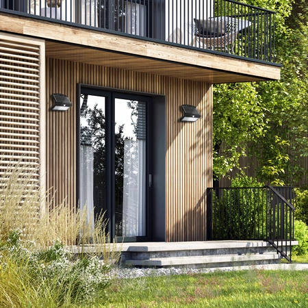 Lampa solarna BUTTERFLY czarna 6,8W barwa neutralna 4000K z czujnikiem ruchu i zmierzchu EKO3881