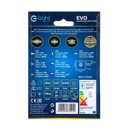 Oczko schodowe kwadrat EVO WHITE Ciepły 3000K