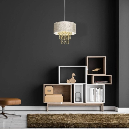 Nowoczesna lampa wisząca ALMERIA WHITE/GOLD 1xE27 MLP6446